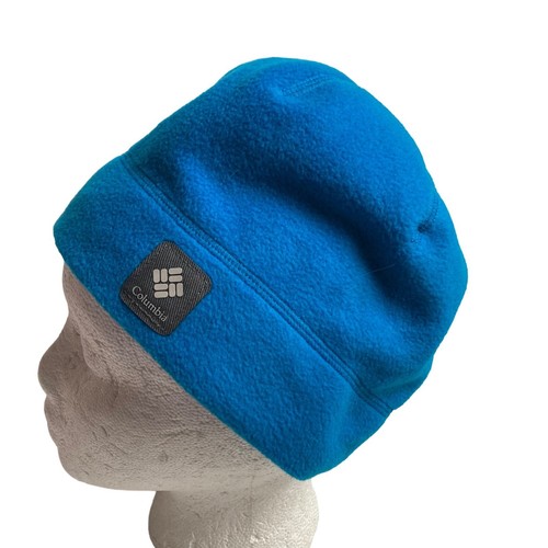 Columbia Blue Fleece Beanie Youth Large Hat Ski Snowboarding Outdoor Cap - Picture 5 of 8