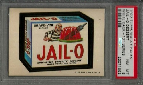 1973 Topps Wacky Packages Jail-O Dessert 1st Series White Back PSA 8 NM-MT Card - Picture 3 of 7