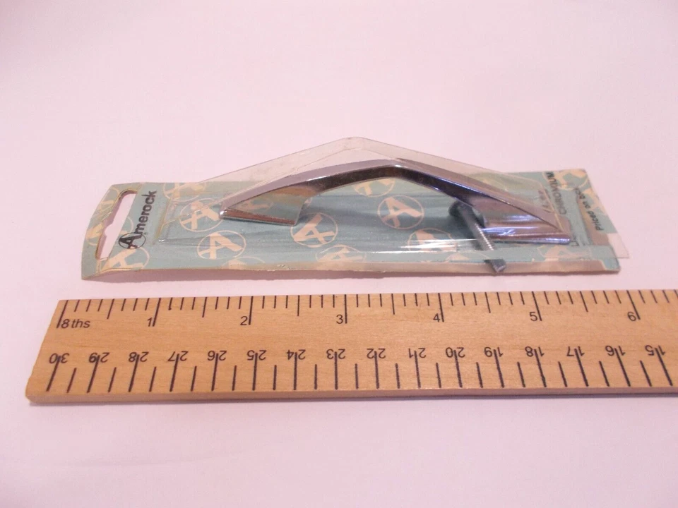 1 tirador de gabinete vintage MCM 2” cromo pulido perilla cajón manija tirador con tornillo Foto 4 de 4