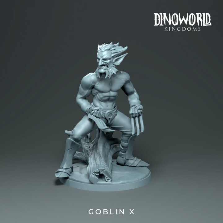 Goblin X Wolverine Fighter | Dinoworld Kingdoms | D&D Miniature