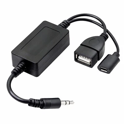 P14 3.5mm AUX Audio Stecker auf USB A Buchse Auto Audio Adapter Kabel + Micro B