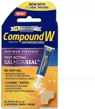Compound W Maximum Strength Fast Acting Gel Wart Remover with 12 ConSeal Patches