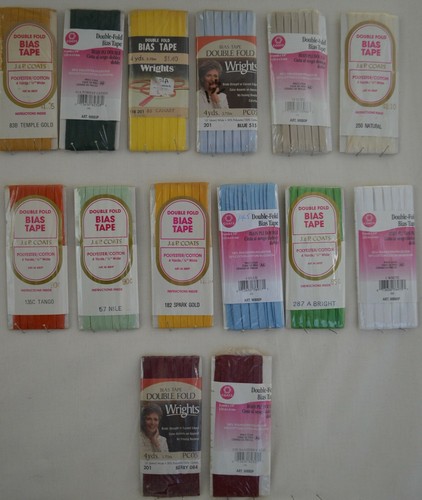 Wrights / C&C Double Fold Bias Tape - 1/4" w x 4yds - 49 great colors! - Picture 2 of 52