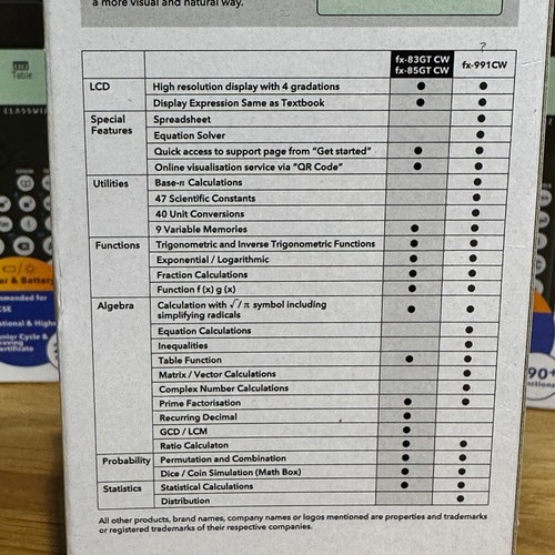 Casio Scientific Calculator School GCSE Black FX-85GT CW New Updated Original - Picture 13 of 16