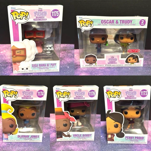 Complete Set of 5 Funko Pop The Proud Family Penny Proud Suga Mama Bobby DIJONAY