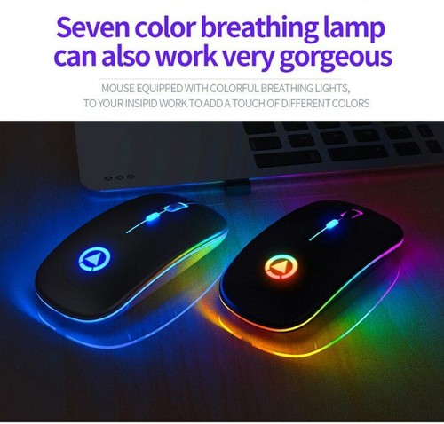 Wiederaufladbare USB Wireless RGB LED Maus für Tablet PC Andoid iPad NEU - Bild 3 von 6