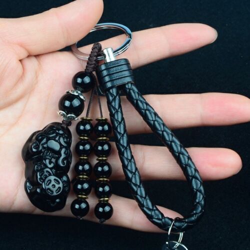 Pixiu Pendants Leather Car Keychain Carved Jade Keychains Key Ring Key Holder - 第 1/18 張圖片
