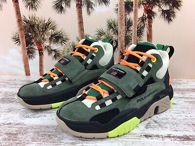 Polo Sport Ralph Lauren PS100-SK-HTL Olive High Top Sneakers Polo Sport Ralph Lauren PS100-SK-HTL Olive High Top Sneakers