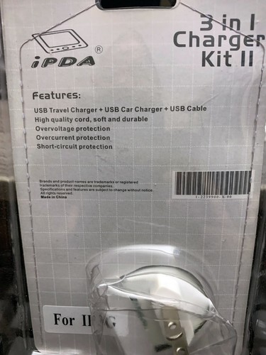 USB Sync and Charging Cable + Car Charger + AC Charger for IPOD/iPhone4 - Picture 2 of 2
