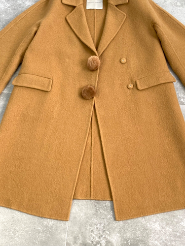 Womens ERMANNO SCERVINO MOHAIR REAL FUR Italian Trench Coat Jacket IT 44 UK 12 M - Picture 14 of 24