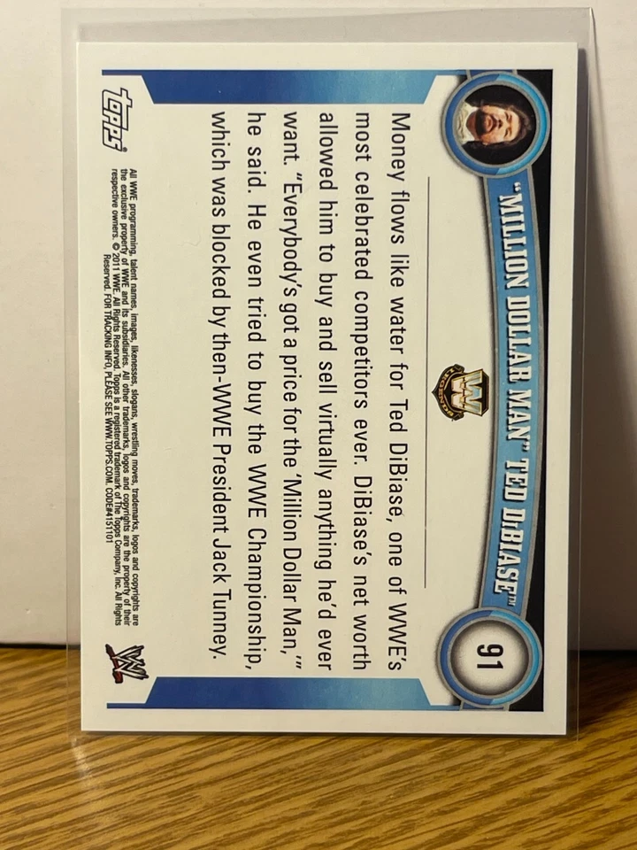 2011 Topps WWE Wrestling 〜 #91 "MILLION DOLLAR MAN" TED DiBIASE - Image 2 of 2