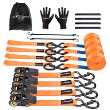 4x Spanngurte mit Ratsche und Haken Zurrgurte Spanngurt LKW 997kg 4,5m Orange