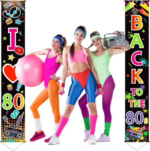 70er 80er Party Deko 90er 80er Banner I Love 1980er Kulissen Back to the 1980s - Bild 6 von 12