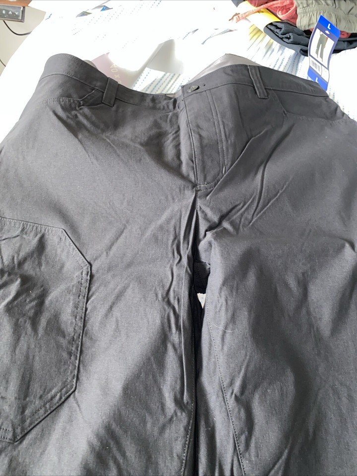 Eddie Bauer Men's Fleece Lined Tech Pants Black 40x32 Water Repellant