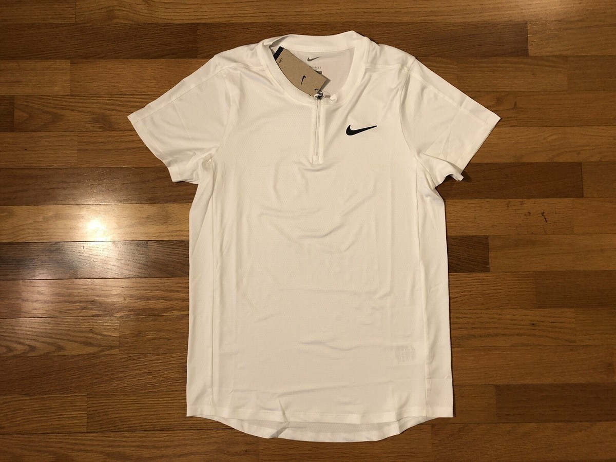 New S Nike Court Dri-Fit Advantage Tennis Polo White Shirt Rafa