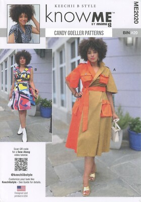 Know Me ME2020 Colorblock Wrap Dress w Shirt Details, Cargo Pockets Sz 20W-28W