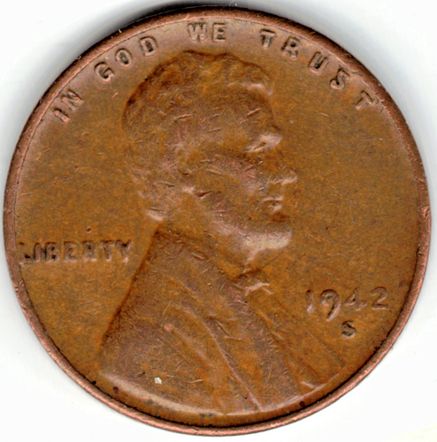 1942 S Lincoln Cent in EXTRA FINE condition ~ PLEASE SEE THE SCAN stk 45 - Bild 1 von 5