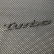3D Black Turbo Auto Car Trunk Rear Fender Side Emblem Badge Decals Sticker Sport