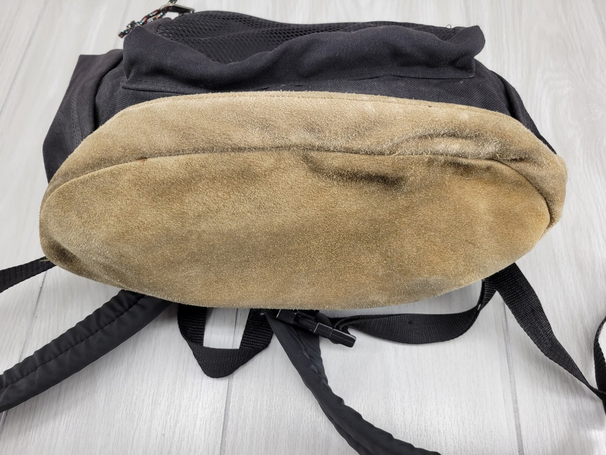 Vintage 90's Leather Bottom Black Spalding Backpack | eBay