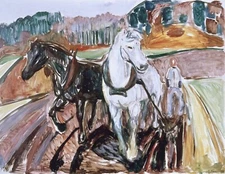 Edvard Munch Peasant Ploughing Giclee Canvas Print 8x10 Wall Art Home Decor