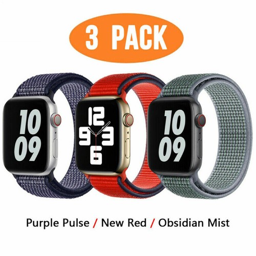 3 PACK Nylon Sport Band Strap For Apple Watch Series 38 40 42 44MM iWatch 5 4 - Picture 34 of 37