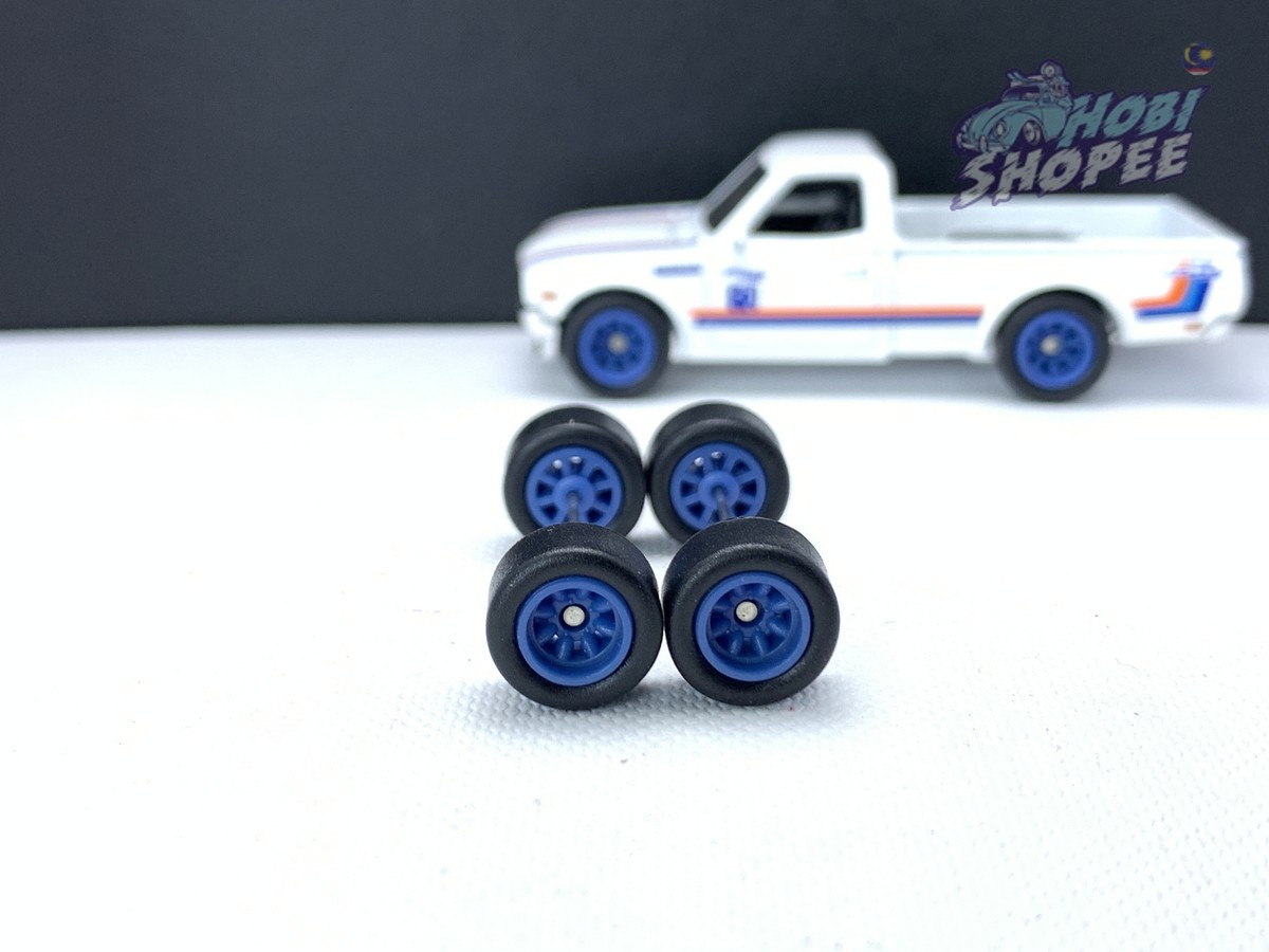 R334 Hot Wheels 1/64 Set Watanabe Blue 10mm Long, REAL RIDERS