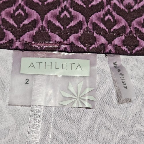 Athleta Womens Whatever Skort Size 2 Printed Lined Skirt Athletic Gym Purple - Picture 7 of 8