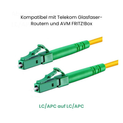 CONBIC  15m LC APC - LC APC 8° Glasfaserkabel Simplex OS2 9/125 gelb LWL