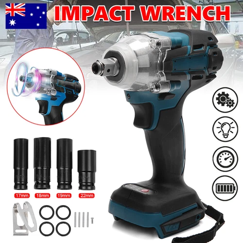 1/2" Brushless Impact Wrench Rattle Gun Tool Socket Set For Makita 18V Battery