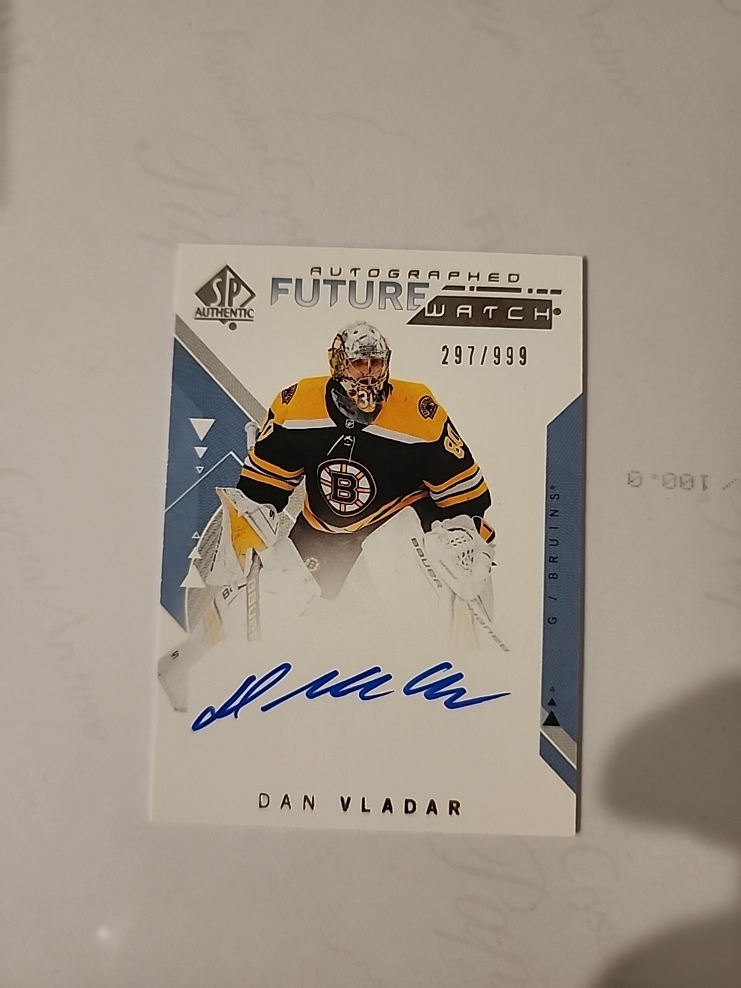 2018 SP Authentic Future Watch /999 Dan Vladar #214 Rookie Auto RC