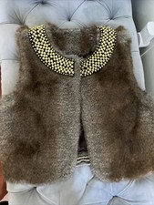 Gianni Bini Faux Fur Vest With Golden Collar - Size Xs ($69)
