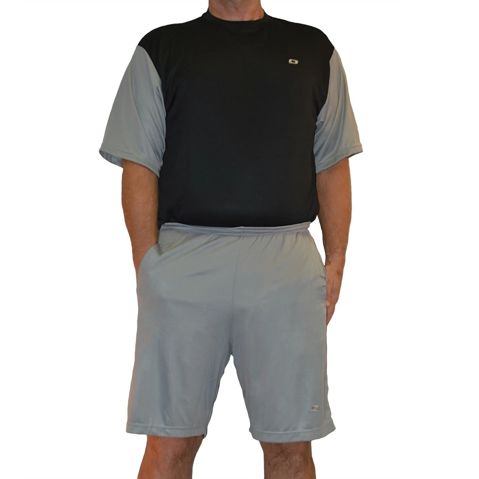 Pantalones Cortos Atléticos Grandes y Altos Ropa Activa-Azul Marino Sólido, Negro, Gris o Borgoña! Foto 3 de 4