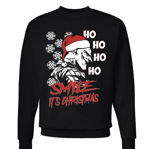 ┥ Joker Smile it's Christmas Ugly Navidad Suéter Divertido Cuello Redondo Sudadera Adulto - Imagen 4 de 8