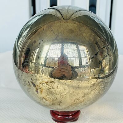 Natural Chalcopyrite Quartz Crystal Ball Energy Reiki Healing 3040G