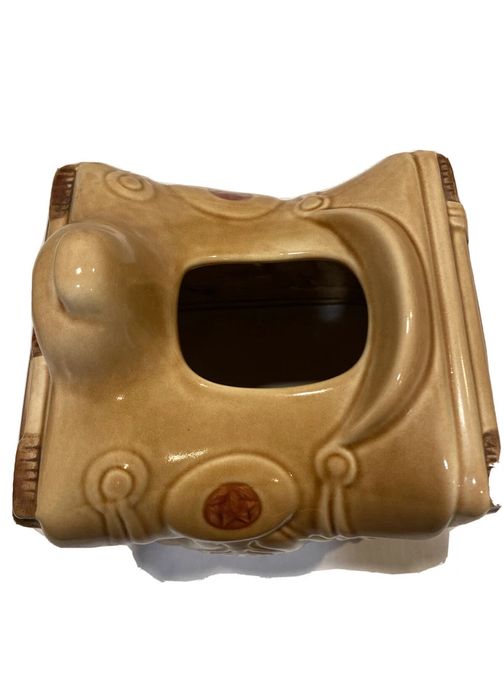 Caja de pañuelos grande cubierta cerámica/porcelana Western vaquero caballo silla de montar de campo Foto 2 de 4