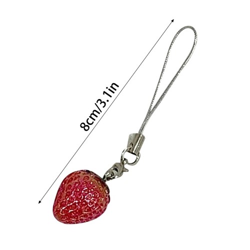 Cute Strawberry Pendant Phone Accessory Handmade Keychain Pendant for Bag Purse - Zdjęcie 8 z 8