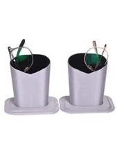 Pack of 2 Eyeglasses Holder Stand Protective Glasses Holder For Desks Silver