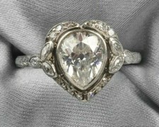 Vintage Art Deco Antique 4.10 Ct White Diamond Wedding Ring 925 Sterling Silver