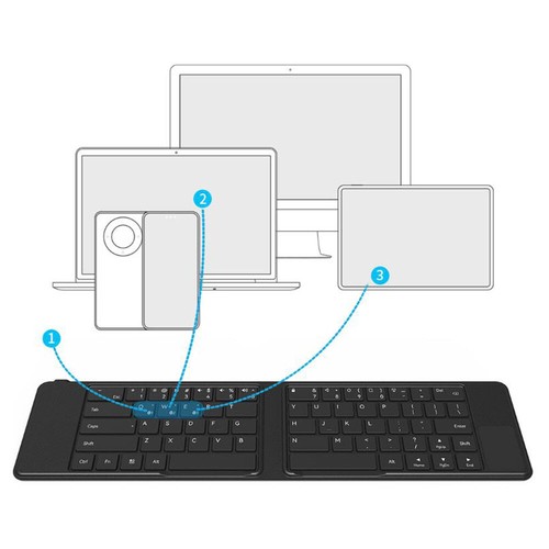 BOW Foldable Smart Touch Bluetooth Keyboard For HUAWEI Mate XT Ultimate Mate X5 - Picture 12 of 26