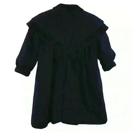 Rothschild Girls Blue Black Trim Wool Winter Dress Coat Size 6 - Picture 2 of 9