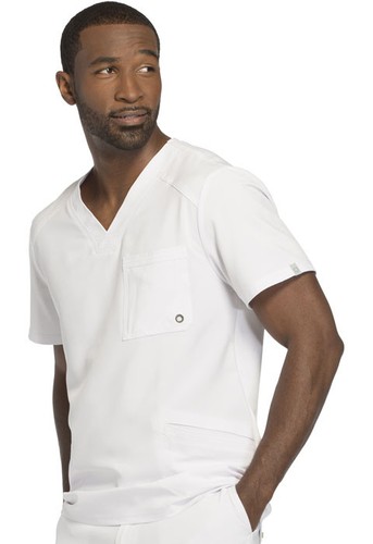 Cherokee Infinity Scrubs Men V Neck Top CK900A WTPS White Free Shipping - Picture 4 of 4