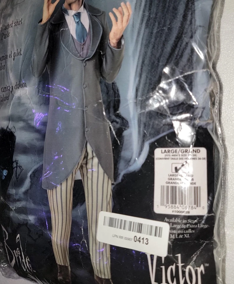 Disfraz Cadáver Novia Victor Disfraz Hombre Grande Tim Burton Halloween Adulto Set Foto 3 de 3