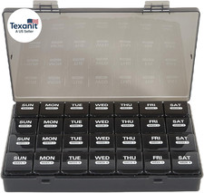 Monthly Pill Organizer, Once a Day, 4 Weeks a Month, 28 Days in a Large Pill Box