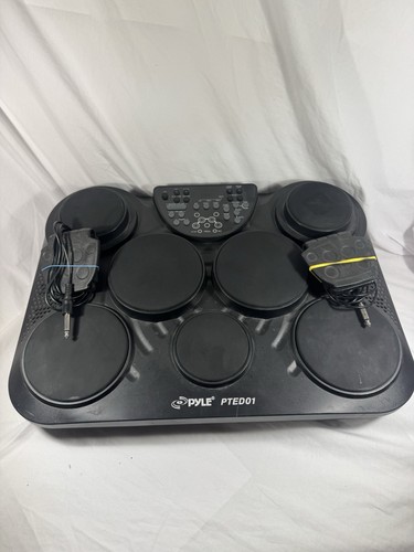 Pyle Portable Tabletop Drum Set 7 Pad Digital Kit PTED01 + Pedals-No Power Cable
