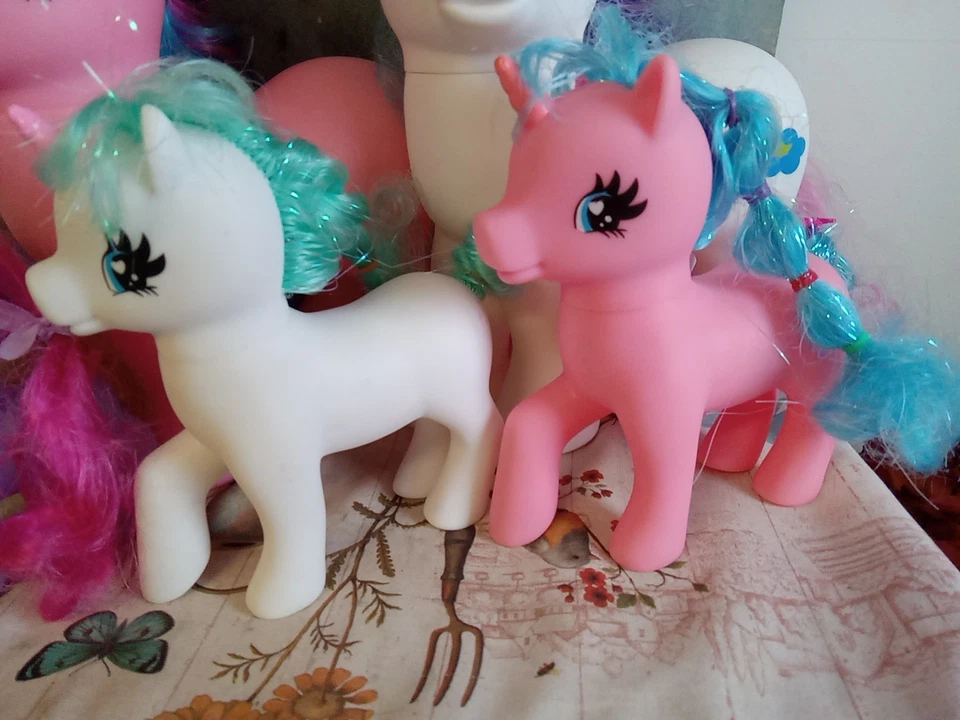 Hasbro 1981-82 My Little Ponies Lote de 9 Originales Auténticos Estampados 3 Grandes  Foto 2 de 4