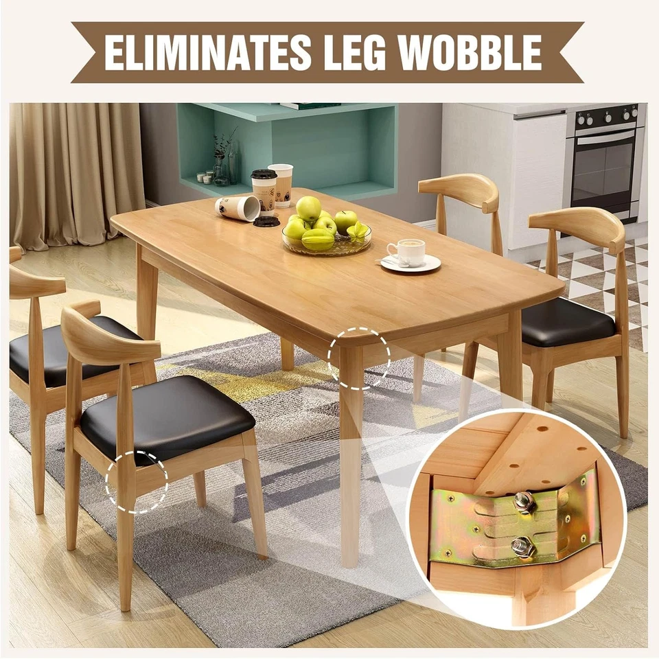 Juego de 4 soportes de esquina de patas de mesa incluye tornillos para proporcionar un fuerte soporte para Foto 4 de 4