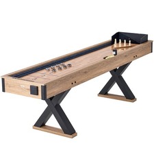 Shuffleboard Table, 9 ft Shuffleboard for Family Game Rooms, 2 in 1 Shuffleboard