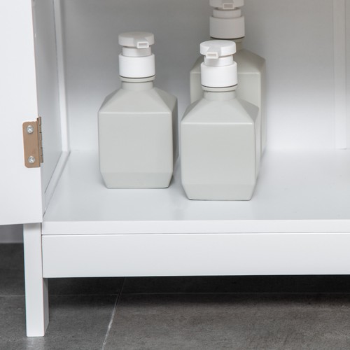 Kleankin Mueble de Baño Moderno, Mueble de Piso Independiente con Almacenamiento, Blanco - Imagen 9 de 11