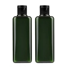 Plastic Empty Bottles Squeeze with Flip Cap - Pack of 2 200ml/6.7oz Green