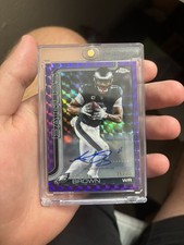 2025 Topps Chrome A.J. Brown Auto Purple Geometric Refractor #/75 Eagles